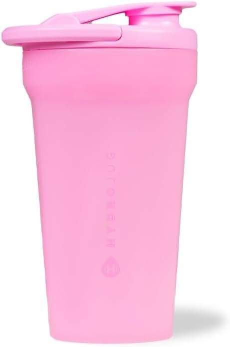 HydroJug 20 oz Noiseless Shaker Bottle – 100% Leakproof Shaker Cup for Protein Mixes, Pre-Workout & Supplement Shakes – Durable, Easy Clean Design, Bubblegum