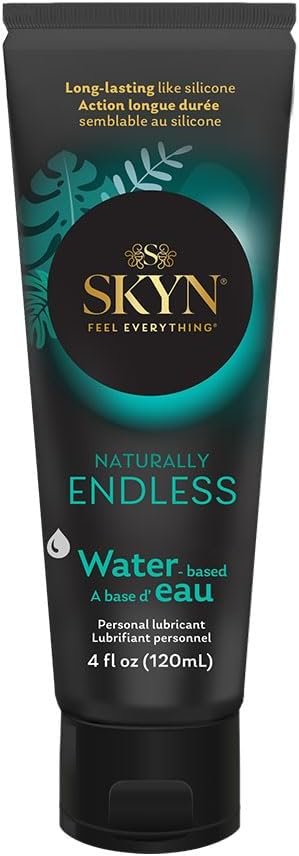 SKYN Naturally Endless Personal Lubricant – 4 oz – Water Based Lube for Men, Women and Couples, Safe with Latex and Latex-Free Condoms and Personal Devices