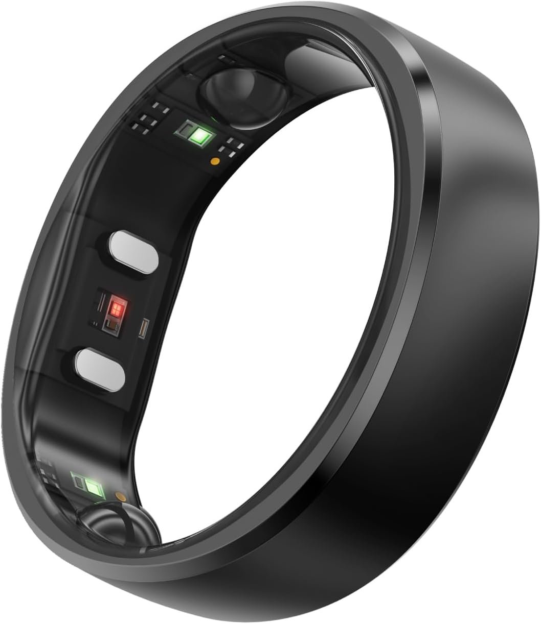 RingConn Gen 2, World’s First Smart Ring with Sleep Apnea Monitoring, No APP Subscription, 12-Day Battery Life, Stress/Heart Rate/Women's Health Tracker, Android & iOS Compatible (Black, Size 10)