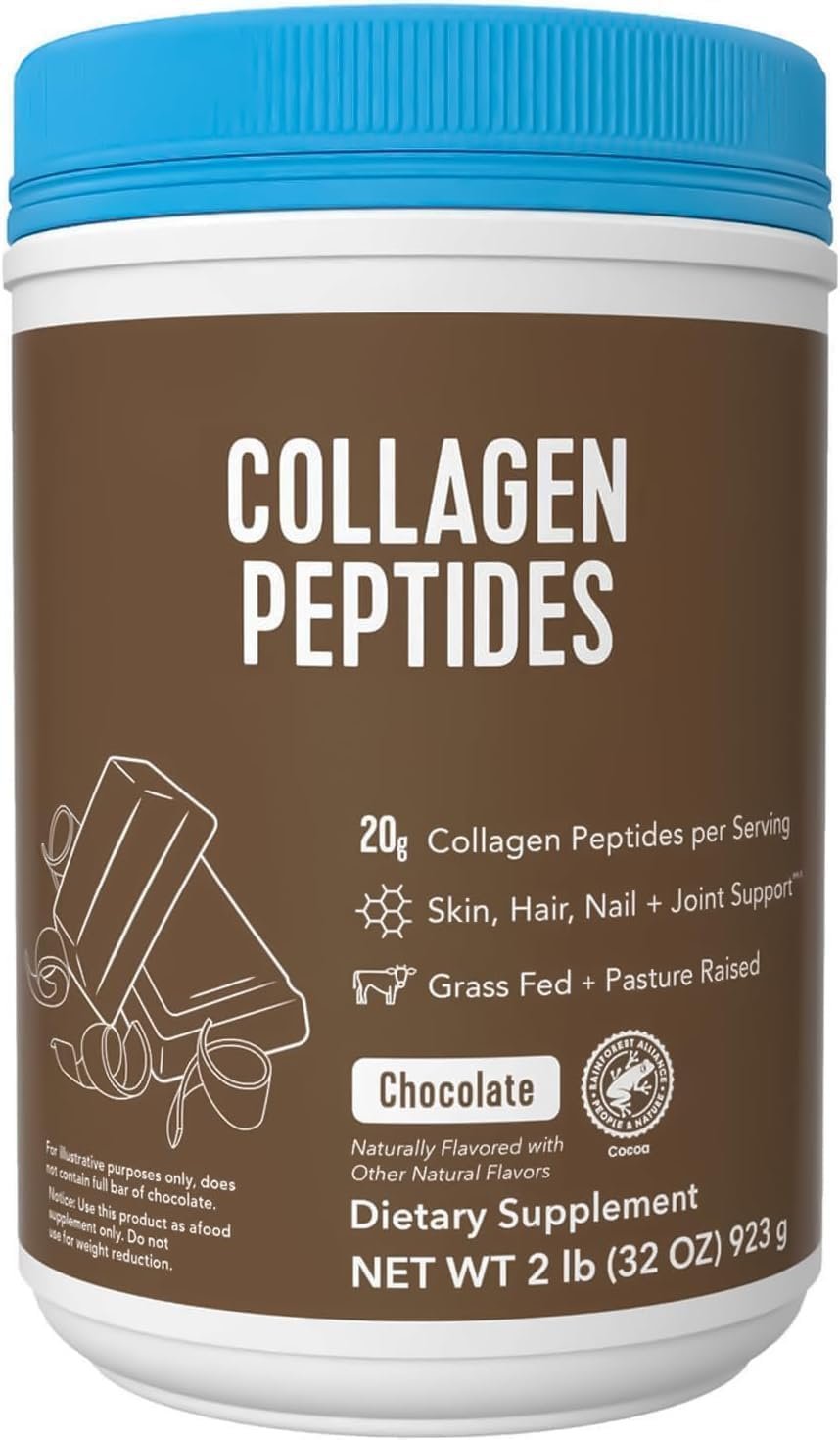Vital Collagen Protein Peptides, Pasture Raised, Grass Fed, Zero Sugar Dairy Free, Chocolate, 32 OZ