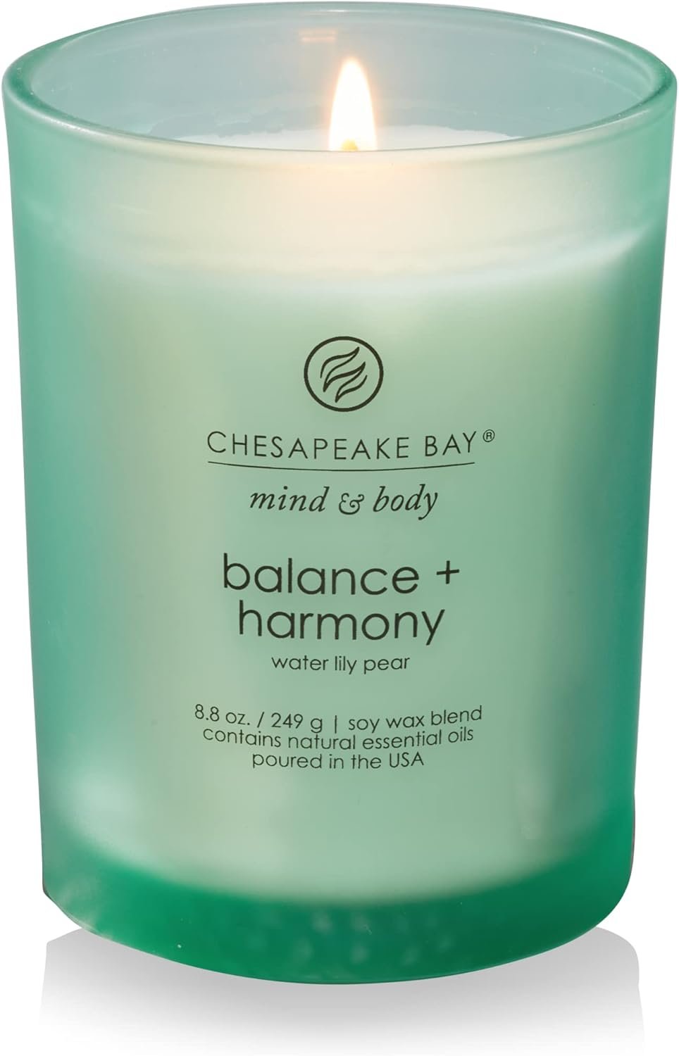 Chesapeake Bay Balance + Harmony Scented Candle Water Lily Pear Fragrance 50 Hours Burn Time Warm & Decorative Soy Wax Blend