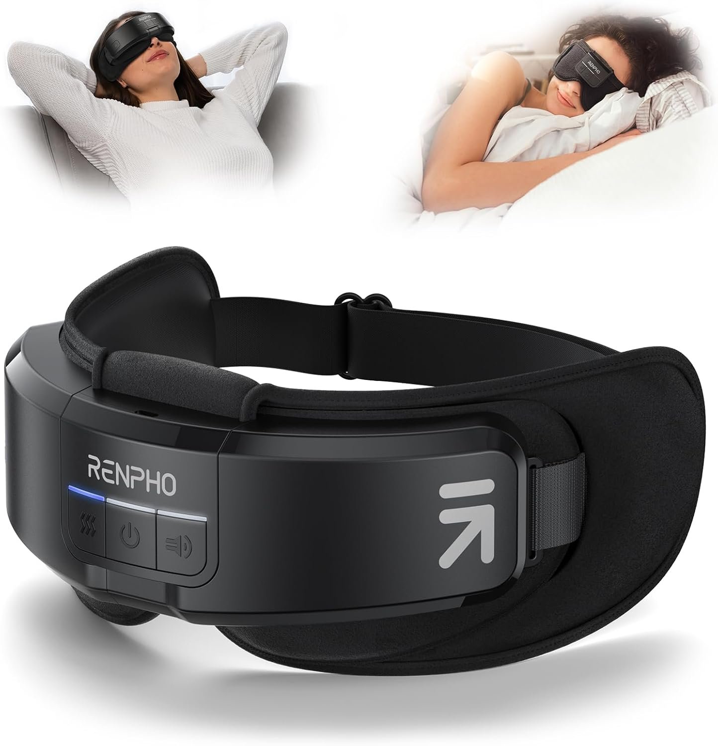 RENPHO Eyeris Shift, Eye Massager with Heat Eye Massager & Sleep Mask for Migraine, Birthday Gifts for Women/Men/Mom/Dad, Face Head Temple Mask with Heat, Compression for Relaxation