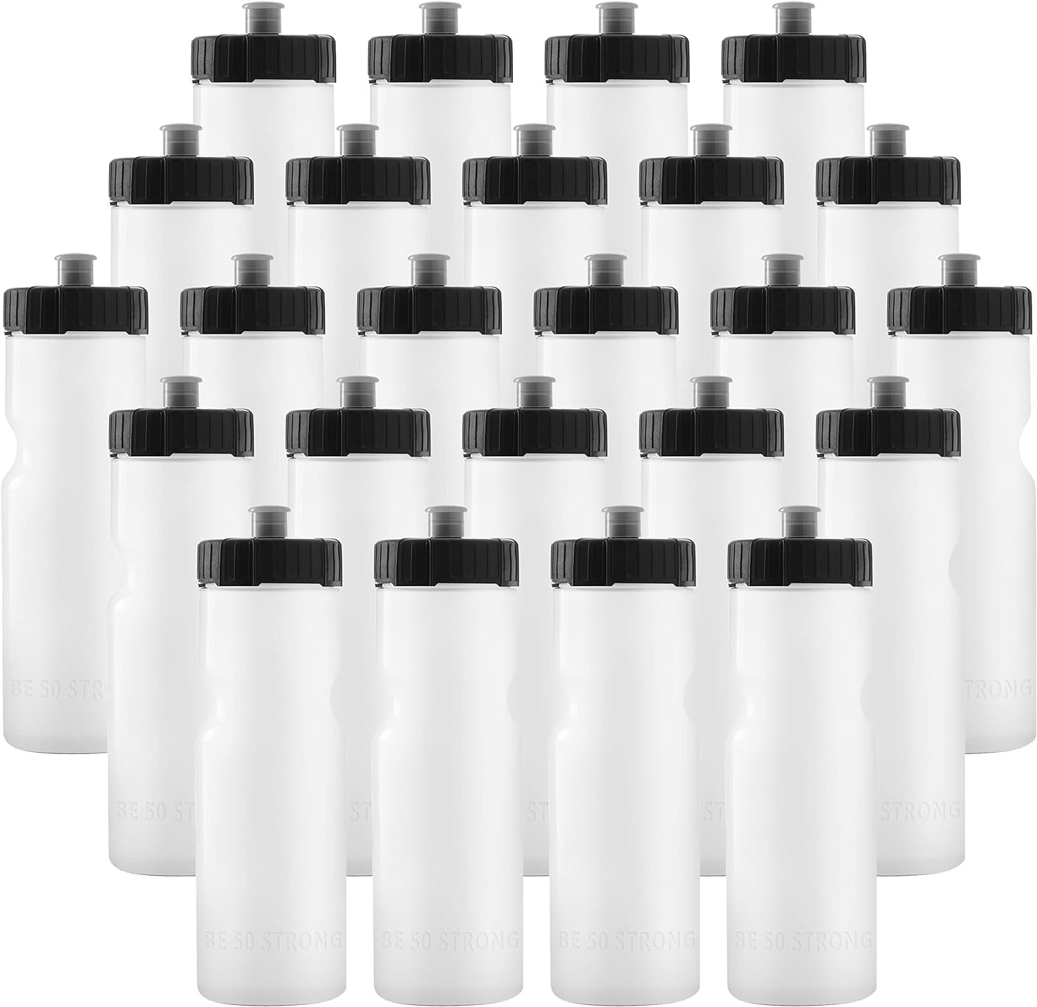 71VMAGCc7OL._AC_SL1500_.jpg 50 Strong Bulk Water Bottles | 24 Pack Sports Bottle | 22 oz. BPA-Free Easy Open with Pull Top Cap | Made in USA | Reusable Plastic Water Bottles for Adults & Kids | Top Rack Dishwasher Safe - Image 1