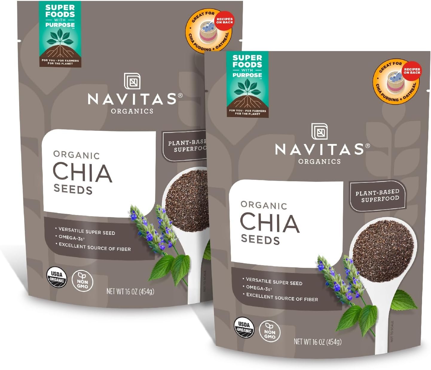 Navitas Organics Chia Seeds, 16 oz. (2-Pack) 76 Servings — Organic, Non-GMO, Gluten-Free…
