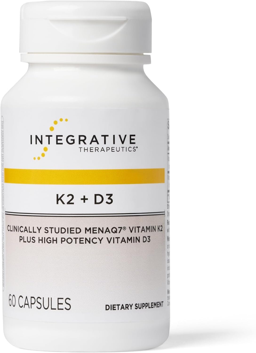 Integrative Therapeutics K2 + D3 - Supplement for Heart Health & Bone Strength* - Daily Vitamins for Calcium Absorption - Supports Vitality - Dairy-Free & Gluten-Free - 60 Count (60 Servings)