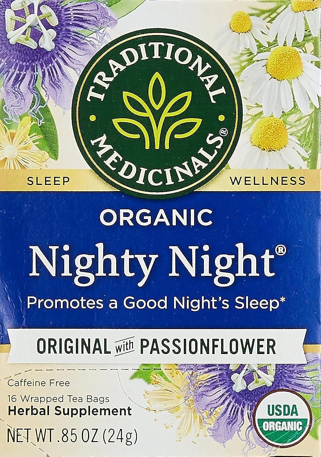 Traditional Medicinals Organic Nighty Night Tea, 16 Tea Bags (Pack of 1)