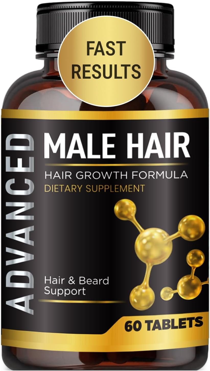 Hair Growth Vitamins For Men-Anti Hair Loss Support Vitamins Pills & Dht Blocker For Men.Regrow Hair & Beard Growth Supplement For Thicker Fuller & Stronger Hair. Support Thinning Hair With Biotin.