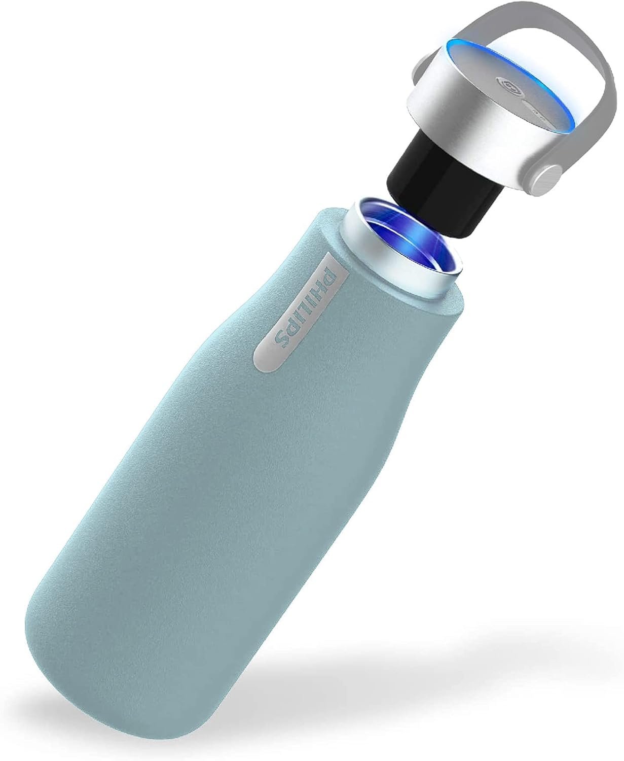 Philips Water GoZero UV Self-Cleaning Smart Water Bottle Vacuum Stainless Steel Insulated Water Bottle with Handle Double-wall, Auto Cleaning, Keep Drink Hot or Cold, BPA Free