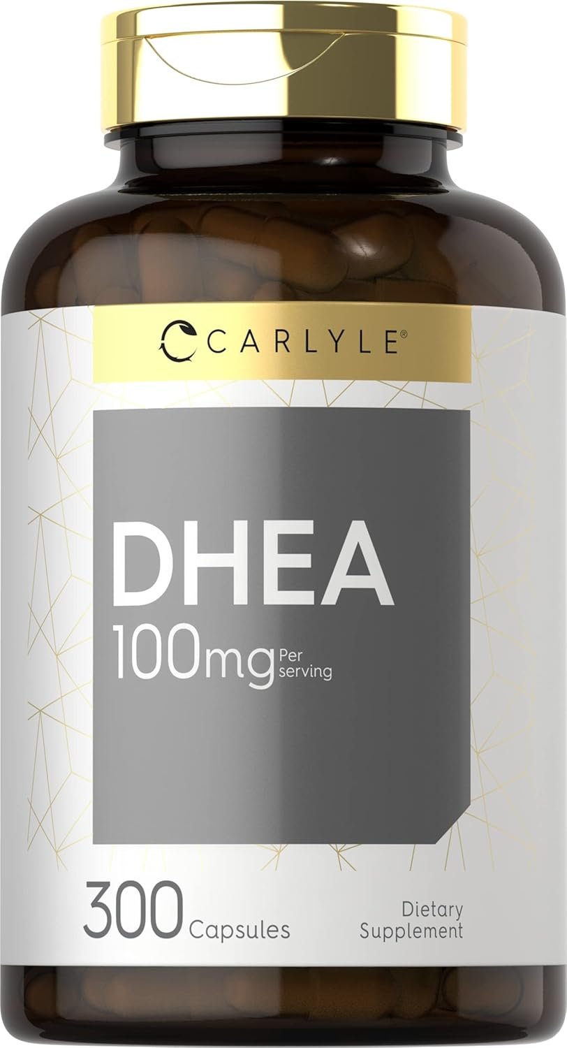Carlyle DHEA 100mg Supplement | 300 Capsules | for Women and Men | Non-GMO & Gluten Free