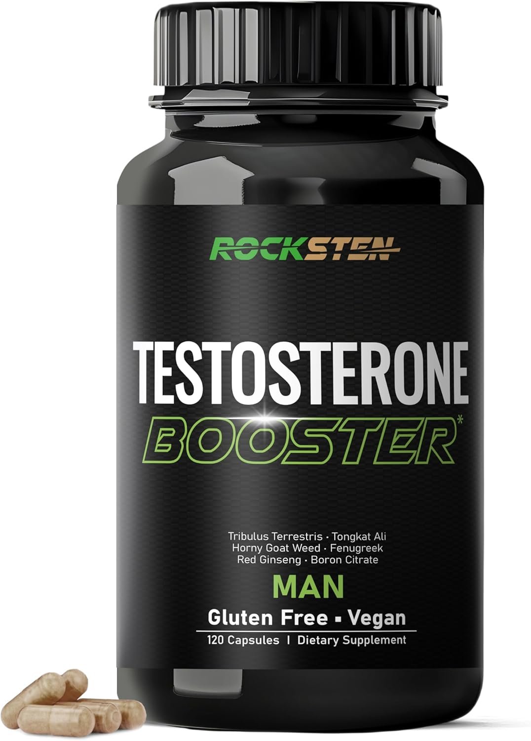 Testosterone Booster Men Supplement - Male Enhancing Support with Tribulus Terrestris Tongkat Ali Fenugreek - Stamina Energy Test Boost Capsules for Muscle Growth Body Building Workout