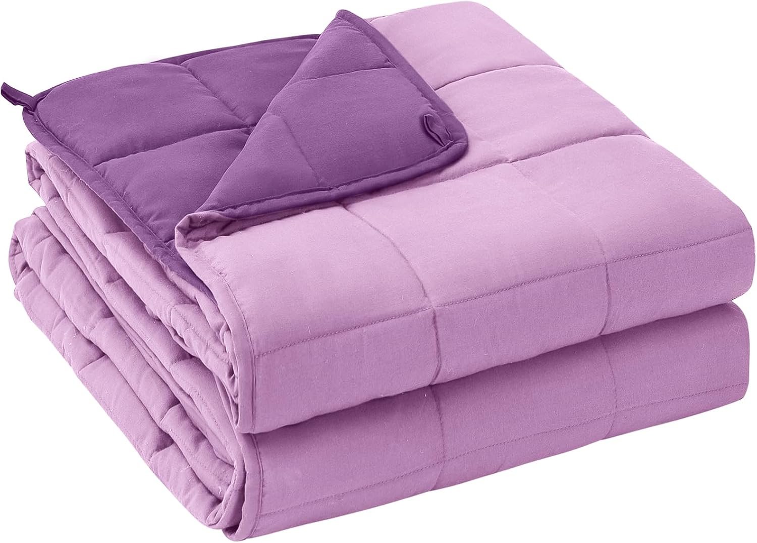 yescool Weighted Blanket for Adults (20 Lbs, 60”X 80”, Purple) Heavy Thick Bed Blanket Queen/Full Size for Sleeping Perfect for 190-210 Lbs, Cozy Gifts for Women, Machine Washable